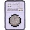 Image 3 : Rare NGC MS 63 Graded Silver One Rupee Coin of Bombay Mint of King George V of 1921.