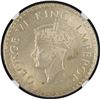 Image 2 : Rare NGC MS 64 Graded 1938 Silver One Rupee Coin of Bombay Mint of King George VI.