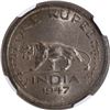 Image 1 : Scarce NGC MS 63 Graded Nickel One Rupee Coin of King George VI of Lahore Mint of 1947.