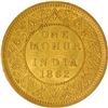 Image 1 : Very Rare 1862 Gold One Mohur Coin of Victoria Queen of Calcutta Mint.