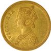 Image 2 : Very Rare 1862 Gold One Mohur Coin of Victoria Queen of Calcutta Mint.