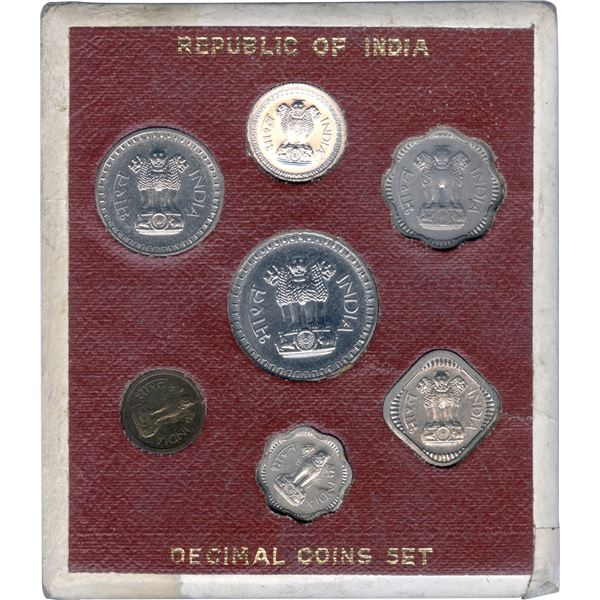 Exceptionally Rare Proof Decimal Coins Set of Bombay Mint of Republic India of 1962.