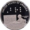 Image 2 : Proof Silver One Dollar Louis Braille Birth Bicentennial Coin of USA of 2009.