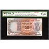 Image 1 : Very Rare Fifty Rupees PMCS 64 UNC Graded Banknote of Republic India Signed by Bimal Jalan of Fancy 