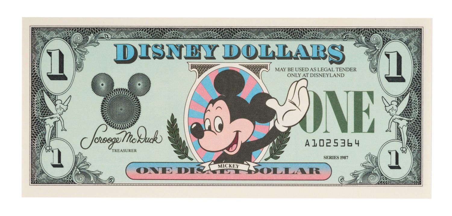 A One Disney Dollar Bill Cast Member Letter Van Eaton Galleries a-one-disney-dollar-bill-cast-member-letter-van-eaton-galleries