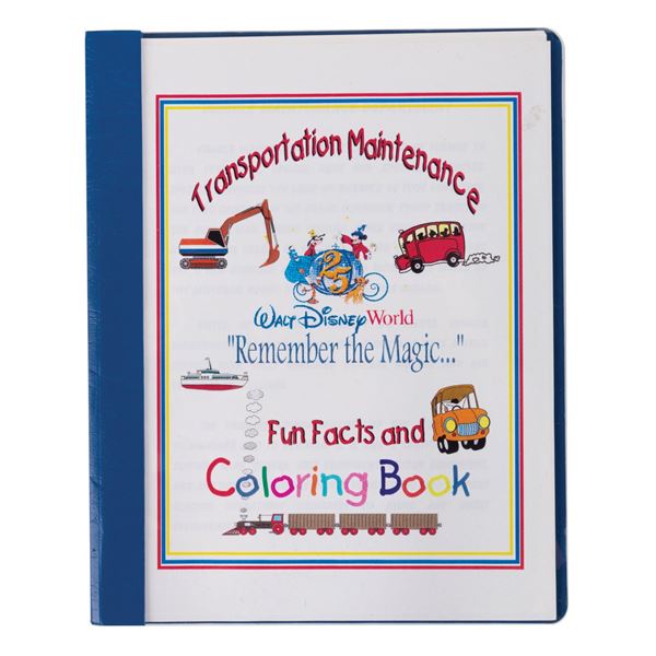 A Walt Disney World Transportation Coloring Book.