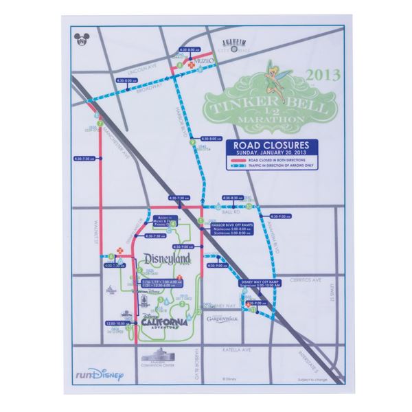 A  Tinker Bell 1/2 Marathon  Map.