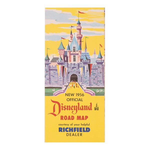 A "1956 Official Disneyland Road Map" by Richfield.