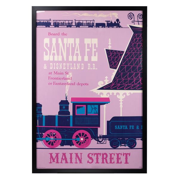 A Santa Fe & Disneyland Main Street Attraction Poster.