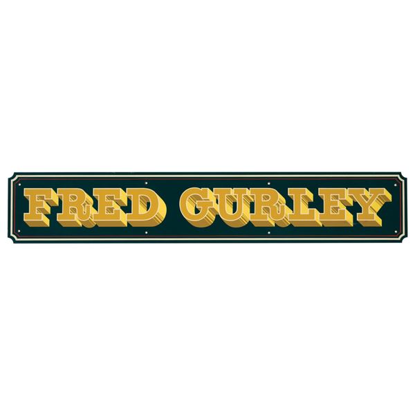 A Disneyland Railroad Fred Gurley Locomotive Sign.