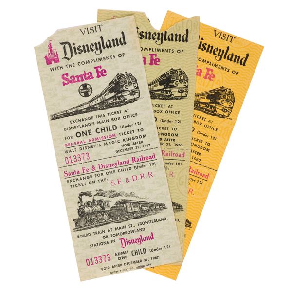 Santa Fe Complimentary Disneyland Railroad Tickets.