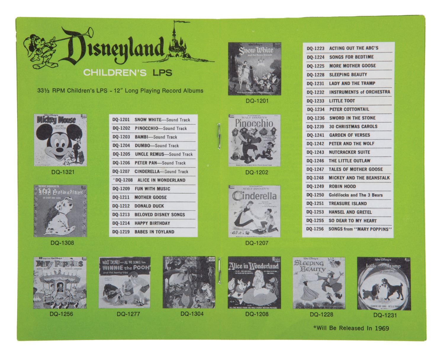 A 1969 Disneyland Records Catalogue. Van Eaton Galleries