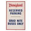 Image 1 : A Disneyland Grad Nite Reserved Parking Sign.