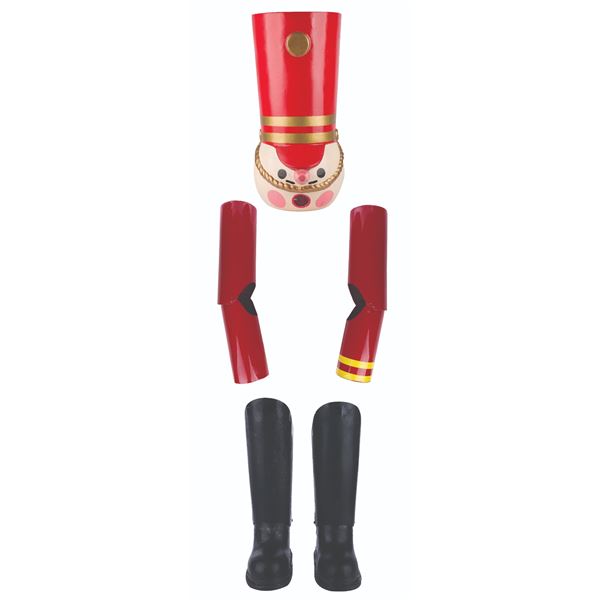 A Babes in Toyland Soldier Costume Head, Arms and Boots.