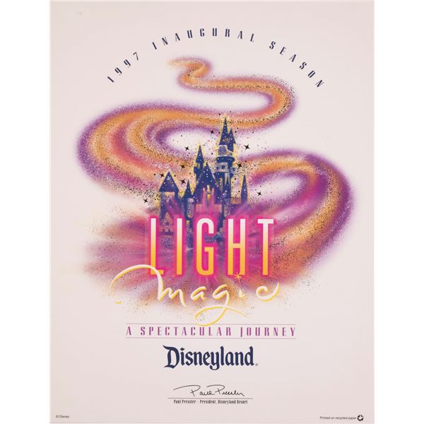 A Disneyland Light Magic Inaugural Certificate.