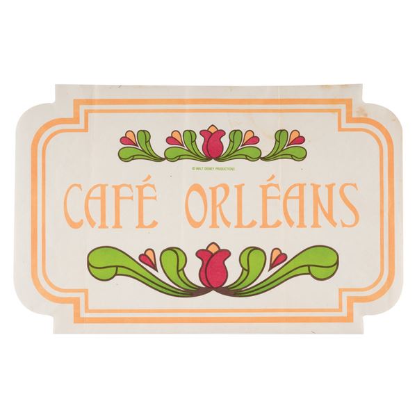 A Cafe Orleans Placemat.