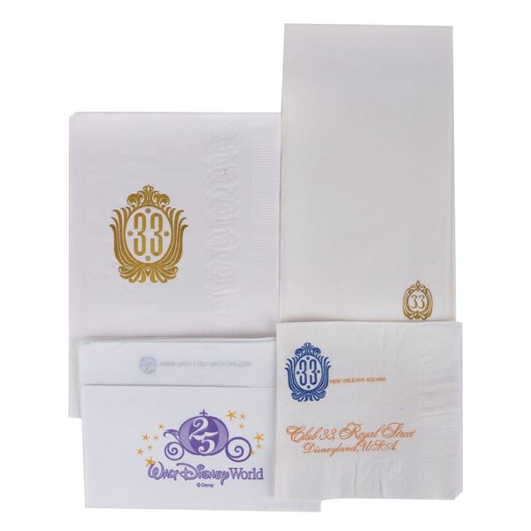 A Collection of Club 33 Towelettes & Napkins.