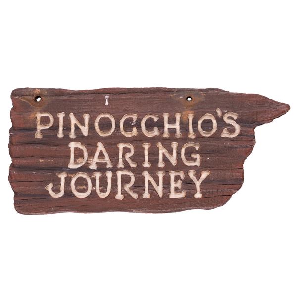 Pinocchio Sign A Pinocchio's Daring Journey Directional Sign Prop.