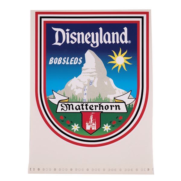 A Matterhorn Bobsleds Vehicle Crest Decal.