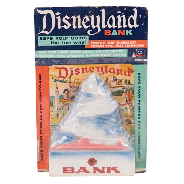 A Matterhorn Bobsleds & Submarine Coin Bank.