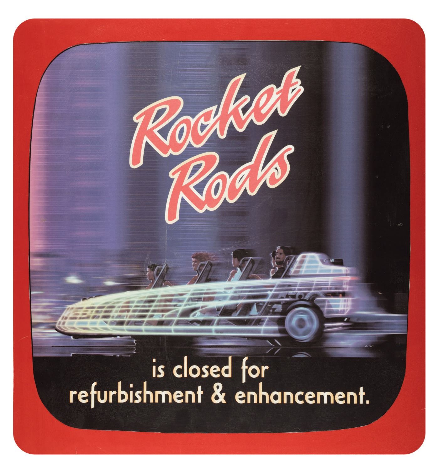 A Rare Rocket Rods Refurbishment Sign. - Van Eaton Galleries