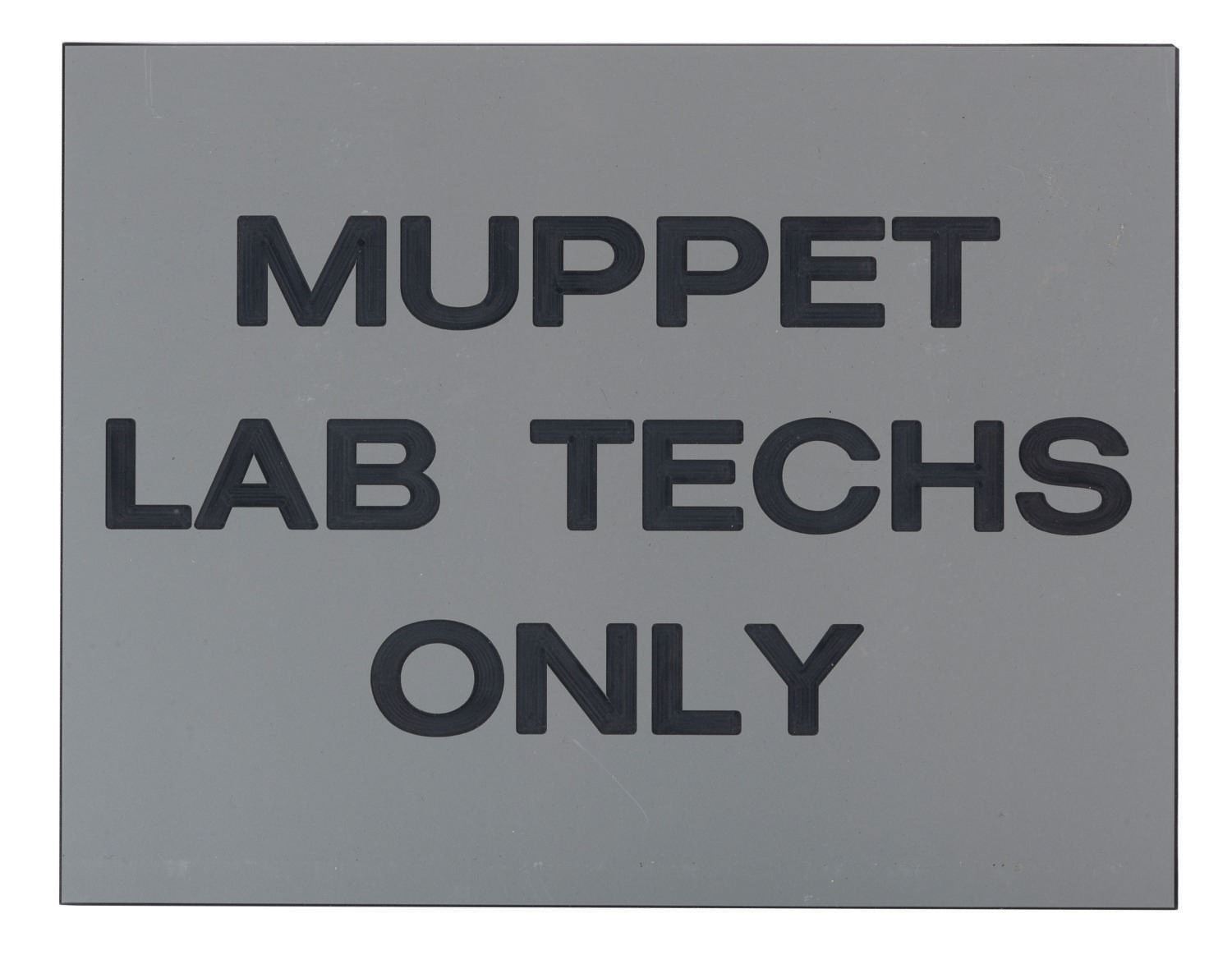A Muppet Vision 3D Lab Tech Sign. - Van Eaton Galleries