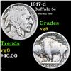 Image 1 : 1917-d Buffalo Nickel 5c Grades vg, very good