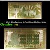Image 1 : 2012 Zimbabwe 5 Octillion Dollar Note Grades CU