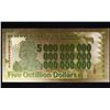 Image 3 : 2012 Zimbabwe 5 Octillion Dollar Note Grades CU