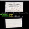 Image 1 : 1861 Confederate Twenty $20 interest Note  Grades Choice AU/BU Slider