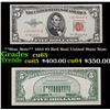 Image 1 : **Star Note** 1953 $5 Red Seal United State Note Grades Gem CU