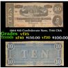Image 1 : 1864 $10 Confederate Note, T-68 CSA Grades vf+