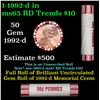 Image 1 : Shotgun Lincoln 1c roll, 1992-d 50 pcs Brandt 50c Wrapper.