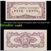 Image 1 : 1942 Burma Under Japanese Occupation (JIM) 5 Cent Note P# 10B Grades Select CU