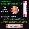 Image 1 : Shotgun Lincoln 1c roll, 1994-d 50 pcs Brandt 50c Wrapper.