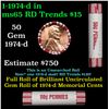 Image 1 : Shotgun Lincoln 1c roll, 1974-d 50 pcs Brandt 50c Wrapper.