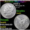 ***Auction Highlight*** 1884-s Morgan Dollar $1 Graded Select Unc BY USCG (fc)