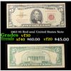 1963 $5 Red seal United States Note Grades vf++