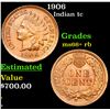 Image 1 : 1906 Indian Cent 1c Grades GEM++ RB