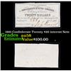Image 1 : 1861 Confederate Twenty $20 interest Note  Grades Choice AU/BU Slider