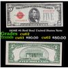 1928E $5 Red Seal United States Note Grades Select CU