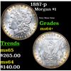 Image 1 : 1887-p Morgan Dollar $1 Grades Choice+ Unc