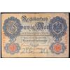 Image 2 : 1909 Imperial Gremany 20 Mark Note P# 37 Grades vf+