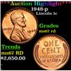 ***Auction Highlight*** 1948-p Lincoln Cent 1c Graded GEM++ Unc RD BY USCG (fc)