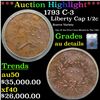 Image 1 : ***Auction Highlight*** NGC 1793 Liberty Cap half cent C-3 1/2c Graded au details By NGC (fc)