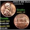 1960-d SM Date Lincoln Cent 1c Grades GEM++ RD