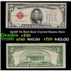 1928F $5 Red Seal United States Note Grades vf++