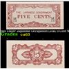 Image 1 : 1942 Burma Under Japanese Occupation (JIM) 5 Cent Note P# 10B Grades Select CU