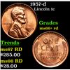 1957-d Lincoln Cent 1c Grades GEM++ RD
