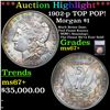 Image 1 : ***Auction Highlight*** 1902-p Morgan Dollar TOP POP! $1 Graded ms67+ By SEGS (fc)
